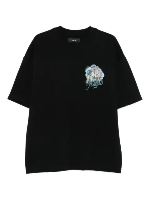AMIRI hotel-print T-shirt Black AMJYTE1236