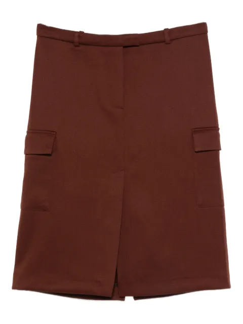 LouLou de Saison slits straight skirt Red JASPERBRGNDY