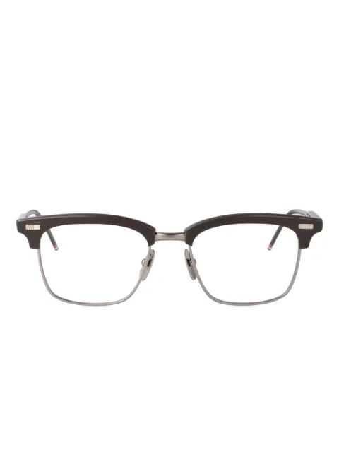 Thom Browne Eyewear titanium rectangle glasses Brown UEO711AG0003