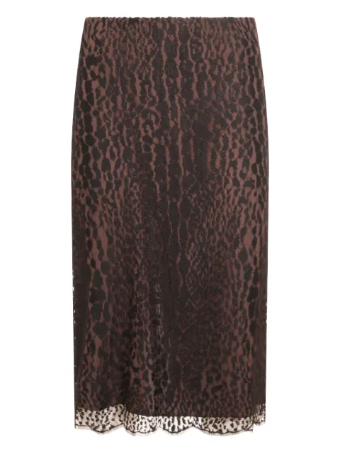 TOM FORD leopard-print lace skirt Brown GC5817FAX1546XBLCH