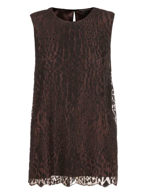 TOM FORD leopard-lace top Brown TS2117FAX1546XBLCH