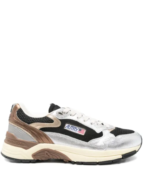Autry Hyperway metallic leather mesh sneakers Black HYLMEM04