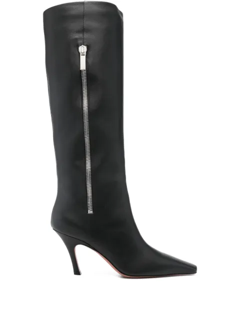 Amina Muaddi Mona side-zip square-toe boots Black BO010080L008BL001MO