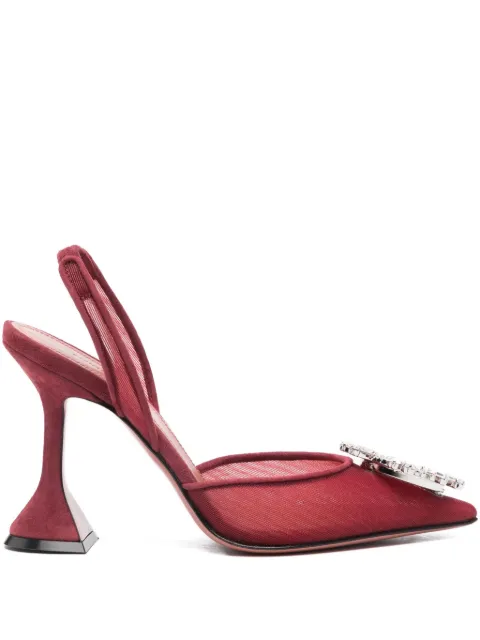 Amina Muaddi Begum sling mesh pumps Red SB004095T001RE002BE