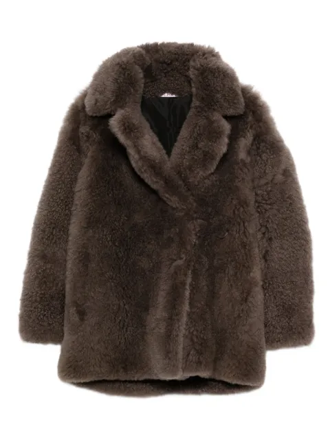 Liska lapel-collar goat-fur coat Brown YM2015PUNCH