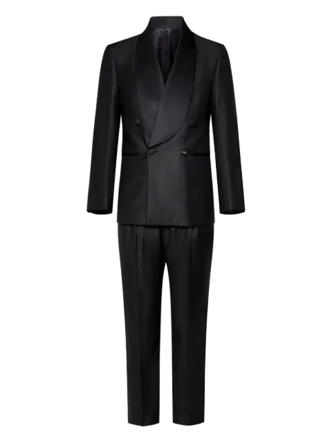 FRANZESE COLLECTION Stefano De Martino double-breasted suit Black E99850030672413