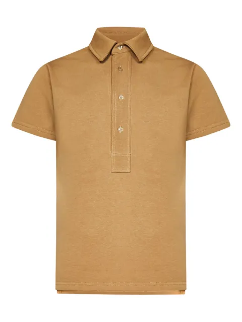 FRANZESE COLLECTION Wimbledon four-button placket polo shirt Brown F0201PSAFARI