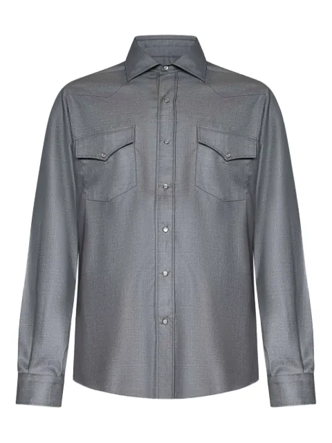 FRANZESE COLLECTION yoke patch-pocket shirt Grey 321850GRIGIO