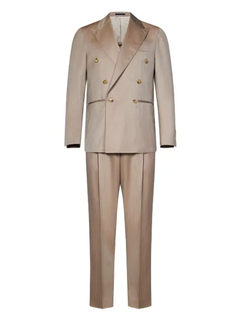 FRANZESE COLLECTION double-breasted wool suit Brown 13U95WATXAKZRE11
