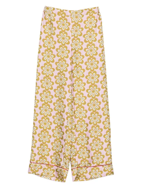 La DoubleJ floral-print silk trousers Pink TRO0116SIL001CEP01PI01
