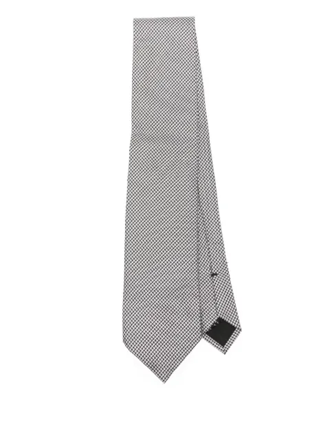 TOM FORD houndstooth-pattern tie White STE001S0121