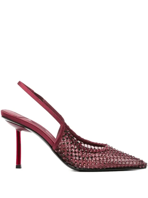 Le Silla 90mm Gilda crystal-embellished slingback heeled pumps Red 2299U080P1PP