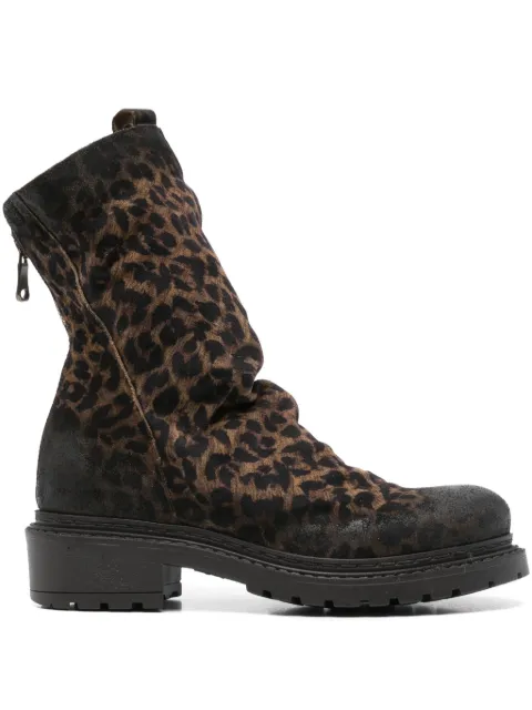 Metisse 40mm leopard-print slouch boots Brown MA05