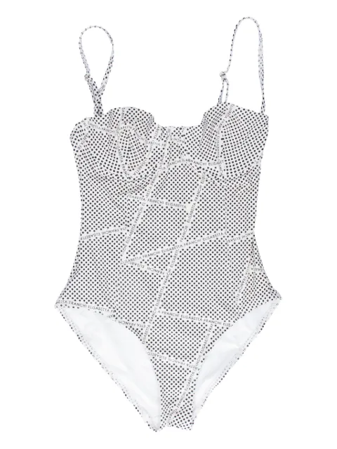 Elisabetta Franchi polka-dot swimsuit White CS77M52E2