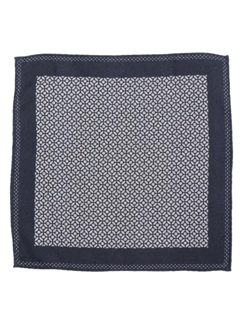 Brunello Cucinelli geometric-pattern silk scarf Blue MI8790091CZS47
