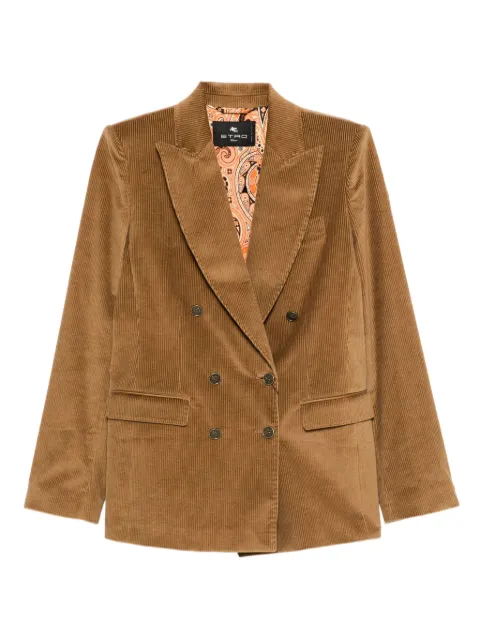 ETRO corduroy double-breasted blazer Brown WRCA001099TUEM4