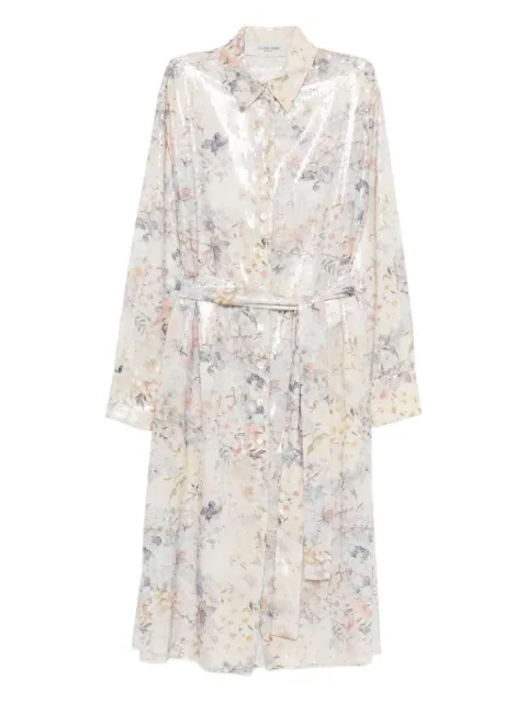 Golden Goose sequin floral shirt midi day dress Neutrals GWP02471P002151