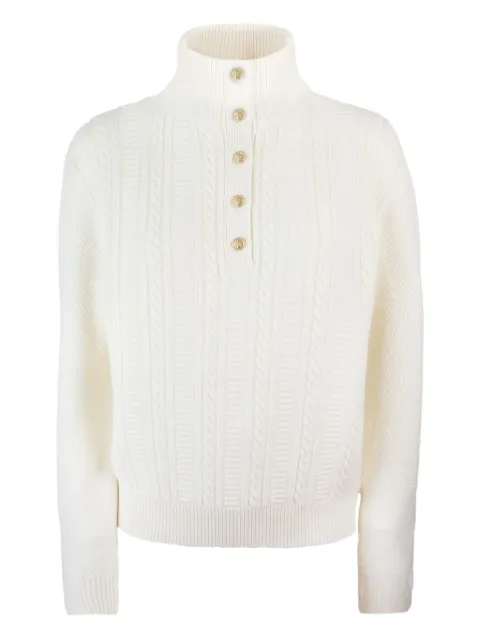 A.P.C. Thea cable-knit button sweater White WVBCZF23426