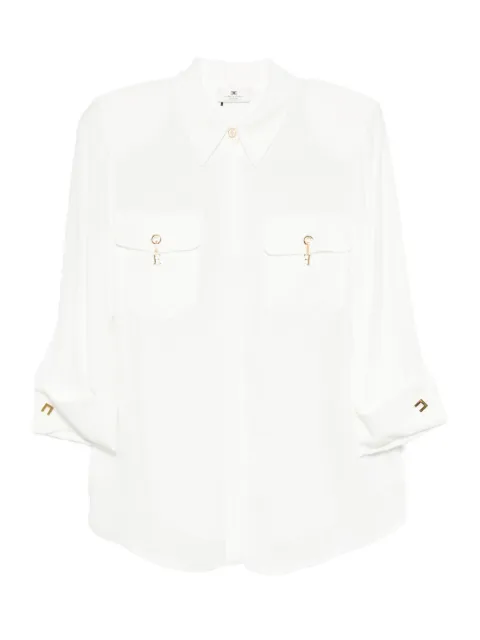 Elisabetta Franchi pocket-detail three-quarter sleeve shirt White CA12256E2