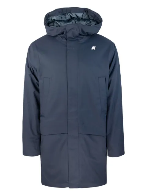 K-Way hooded logo-patch jacket Blue K8133FWAL9