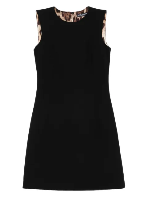 Dolce & Gabbana DNA leopard-print lining sleeveless mini dress Black F6TMMTGDCSX