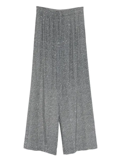 Ermanno Scervino herringbone sequin trousers Black D472P316CTZFY