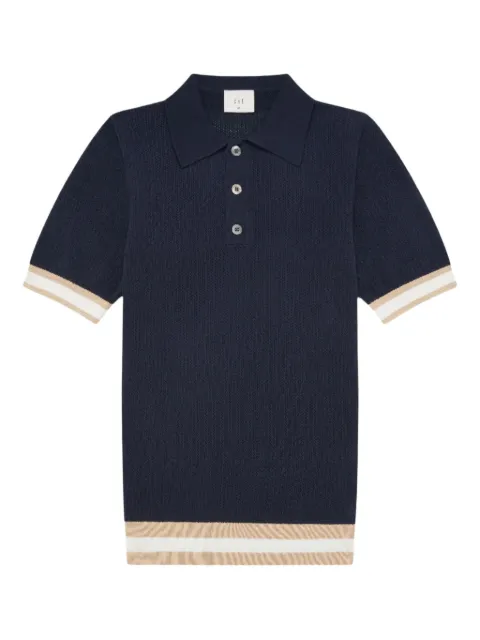 CHÉ ribbed-knit polo shirt Blue 242012