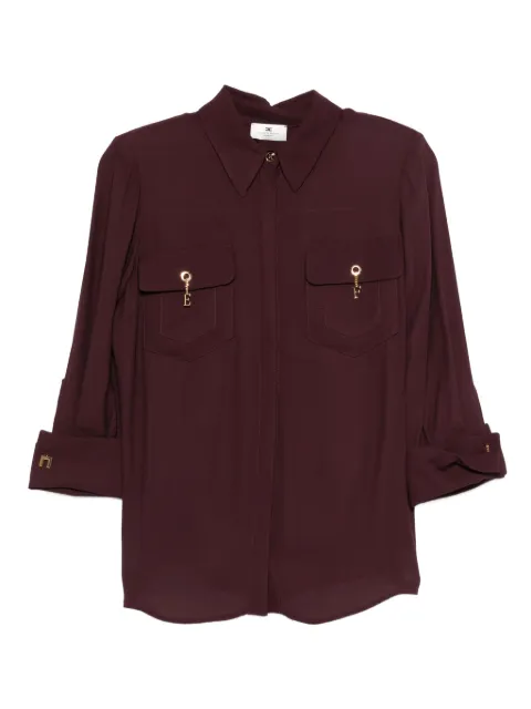 Elisabetta Franchi charm-detail pocket shirt Purple CA12256E2