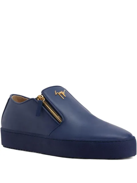 Giuseppe Zanotti zip-detail leather slip-ons Blue RU50007003