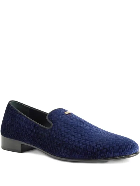 Giuseppe Zanotti woven-pattern velvet loafers IU50001002