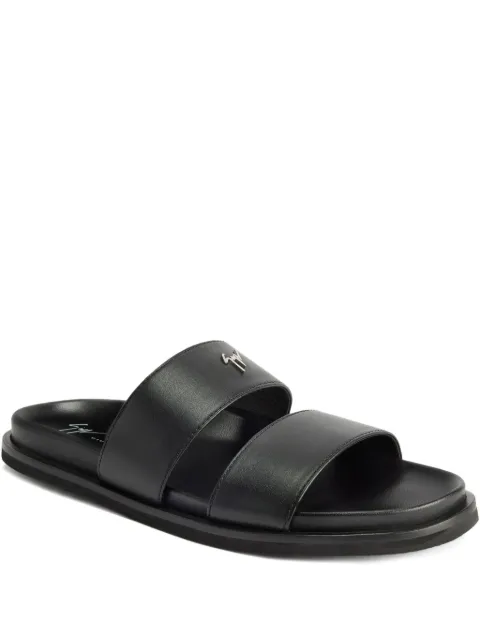 Giuseppe Zanotti Urbaner double-strap leather sandals Black IU50010001