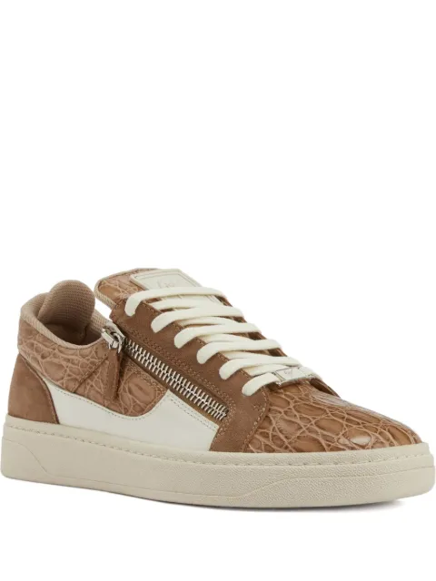 Giuseppe Zanotti crocodile-effect zip low-top sneakers Brown RU50021004