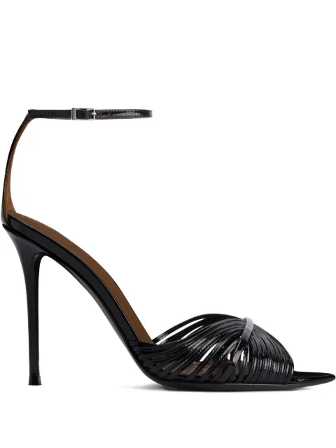 Giuseppe Zanotti 105mm Intriigo Shell leather sandals Black I500012002