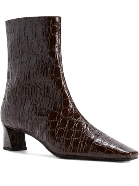 Giuseppe Zanotti crocodile-effect square-toe boots Brown I570000002