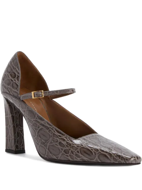 Giuseppe Zanotti 90mm Brita crocodile-effect buckle pumps Grey I560005002