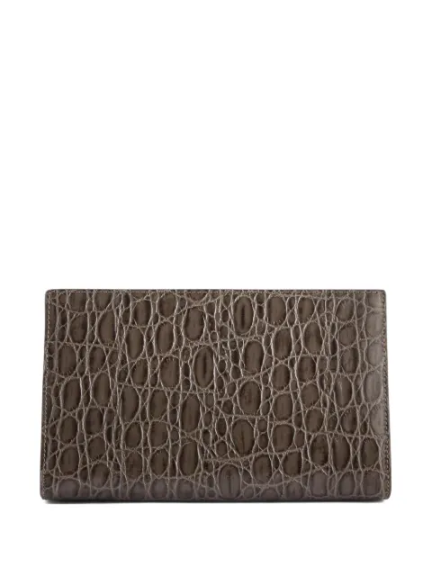 Giuseppe Zanotti Annhita crocodile-embossed clutch bag Grey EB50000012