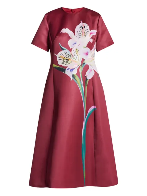 Leo Lin Caroline floral-print short-sleeve dress Red LLPF250361