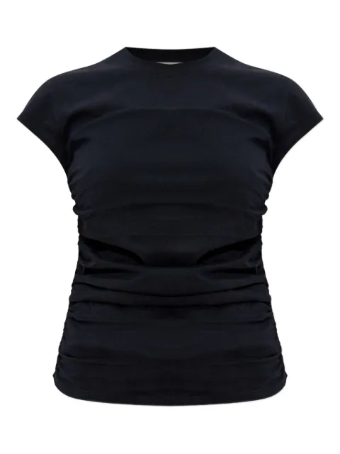 ISABEL MARANT gathered-detail cotton t-shirt Black TS0275FAA1N41I