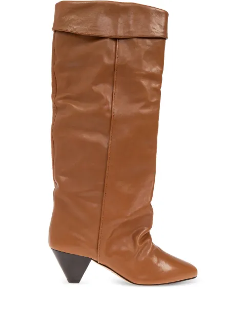 ISABEL MARANT 65mm Elita leather knee-high boots Brown BT0038FAC1A19S