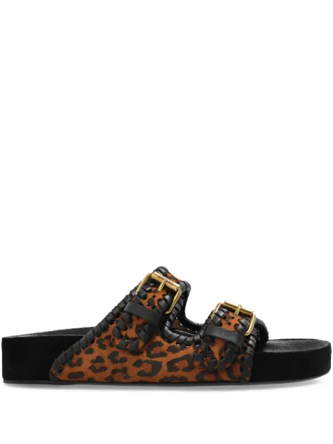 ISABEL MARANT Lennyo leopard-print sandals Orange SD0118FAC3A27S