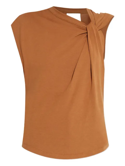 ISABEL MARANT Nayda asymmetric T-shirt Brown TS0175FAA1N41I