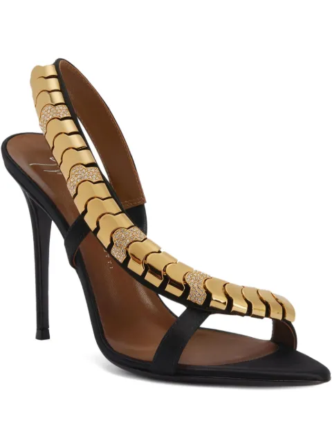 Giuseppe Zanotti 105mm Dafne satin slingback sandals Black I500016003