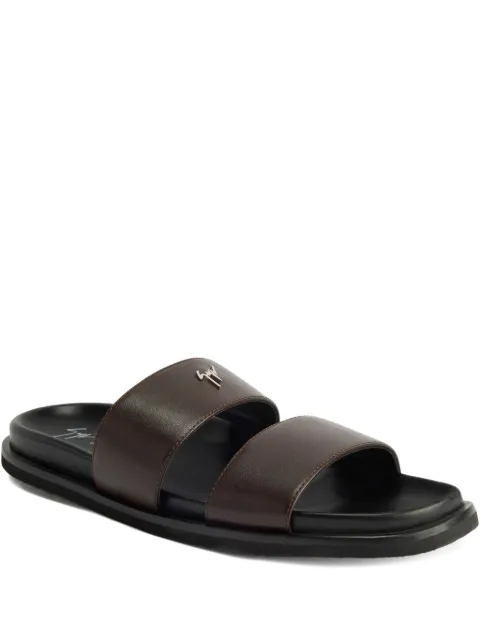 Giuseppe Zanotti Urbaner double-strap leather sandals Brown IU50010004