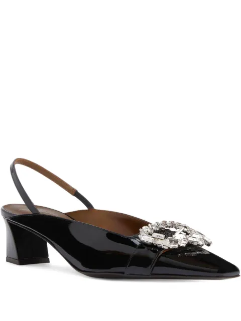Giuseppe Zanotti crystal-embellished slingback pumps Black I550004001