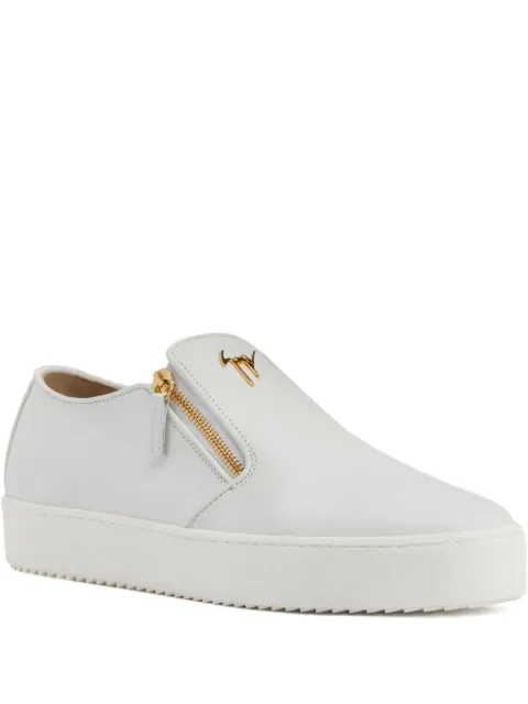 Giuseppe Zanotti zip-detail leather slip-ons White RU50007004