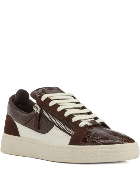 Giuseppe Zanotti GZ94 panelled zip-detail sneakers Brown RU50021002