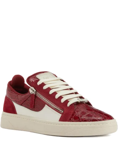 Giuseppe Zanotti Frankie crocodile-effect sneakers Red RU50021001
