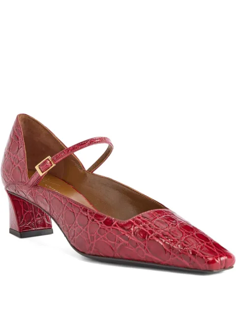 Giuseppe Zanotti crocodile-effect Mary Jane pumps Red I560005004