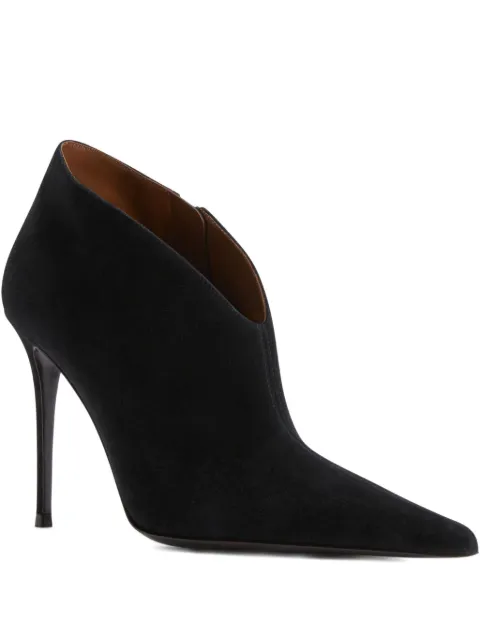 Giuseppe Zanotti pointed-toe v-cut suede heeled pumps Black I570003002