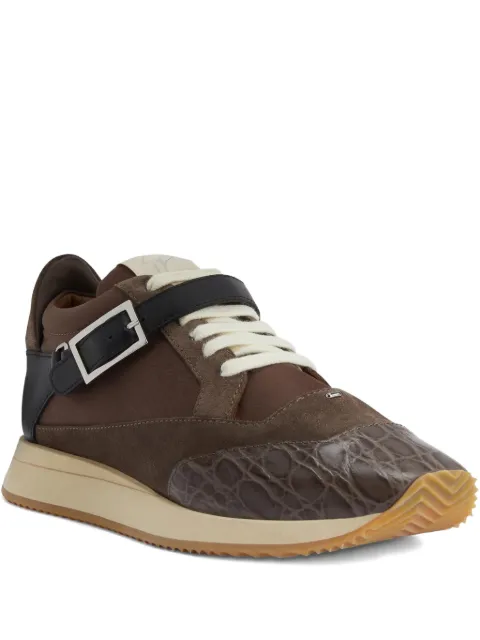 Giuseppe Zanotti buckle-strap crocodile-effect low-top sneakers Brown RW50014003